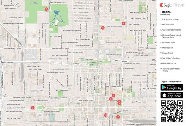 Mapa da Phoenix sights