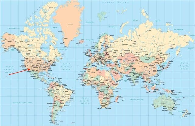 Localização de Phoenix no mapa do mundo