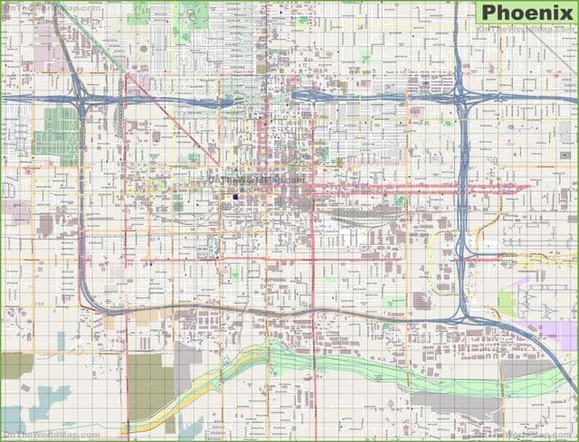 Mapa das ruas Phoenix