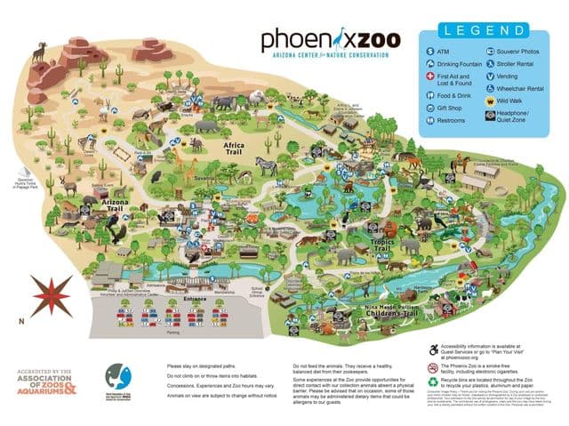 Mapa do Parque Zoológico Phoenix