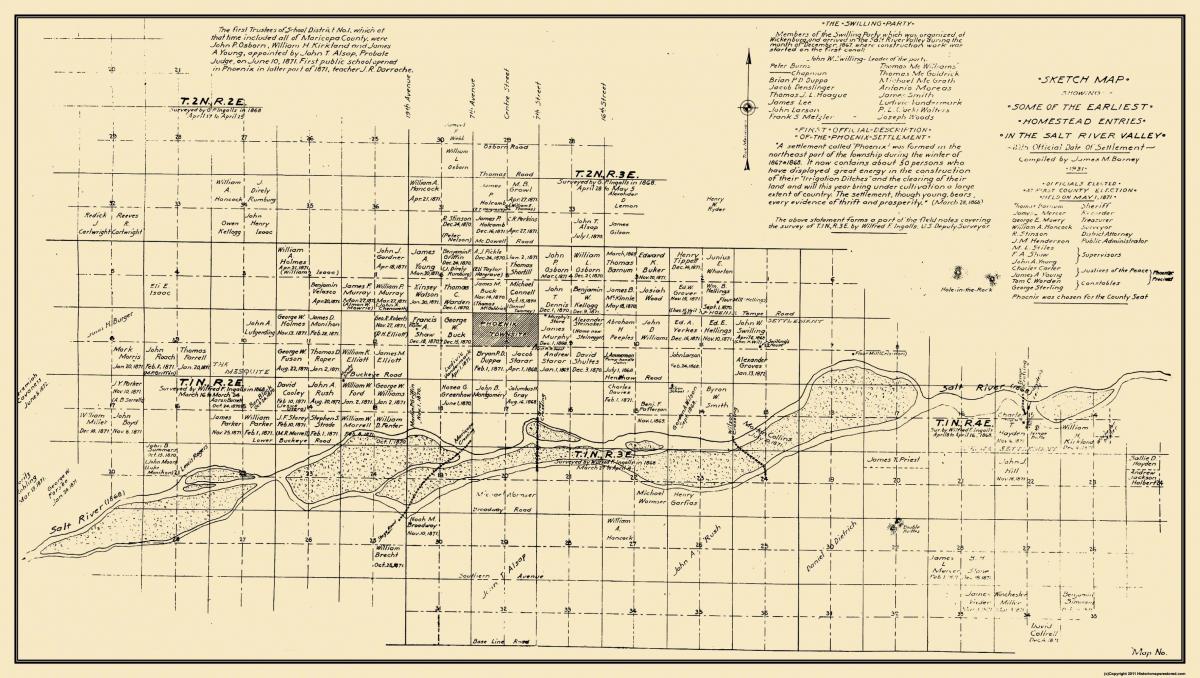 Mapa histórico de Phoenix