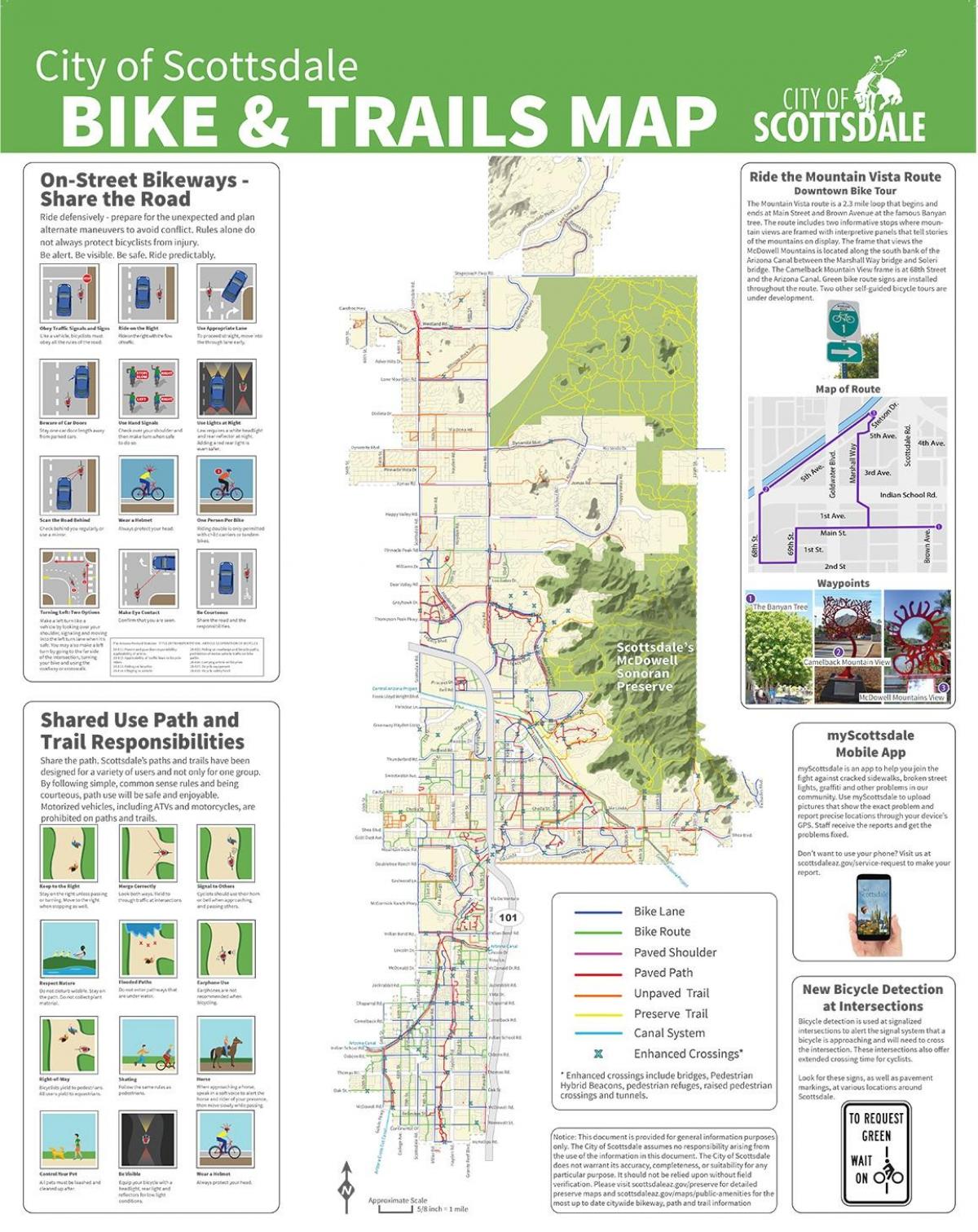 Mapa de pistas para bicicletas Phoenix