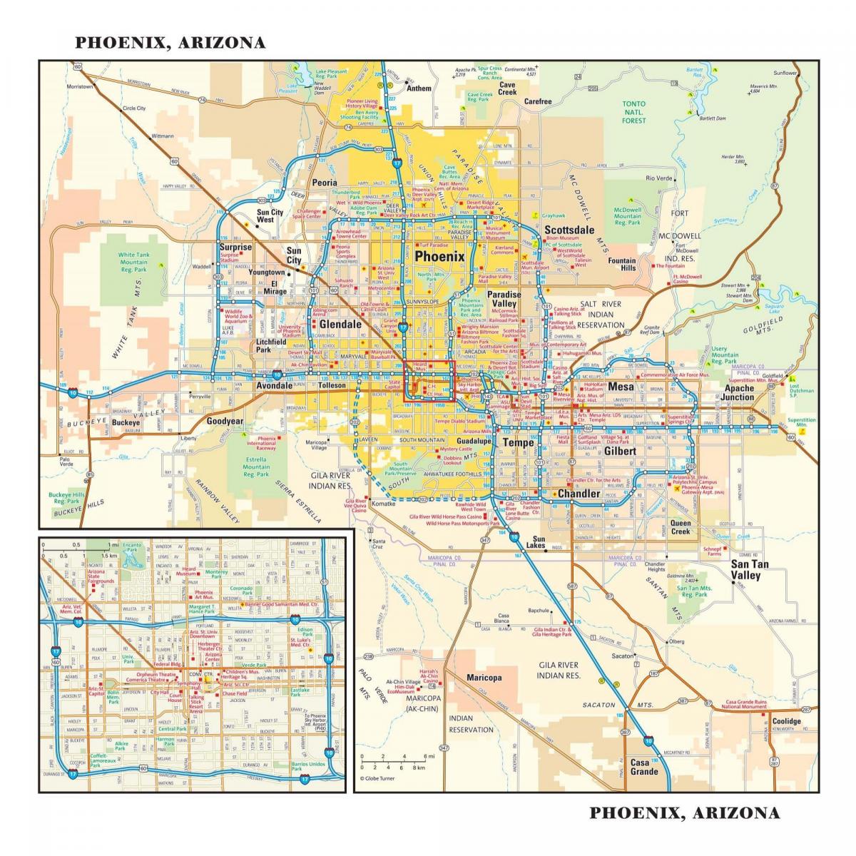 Mapa da cidade de Phoenix