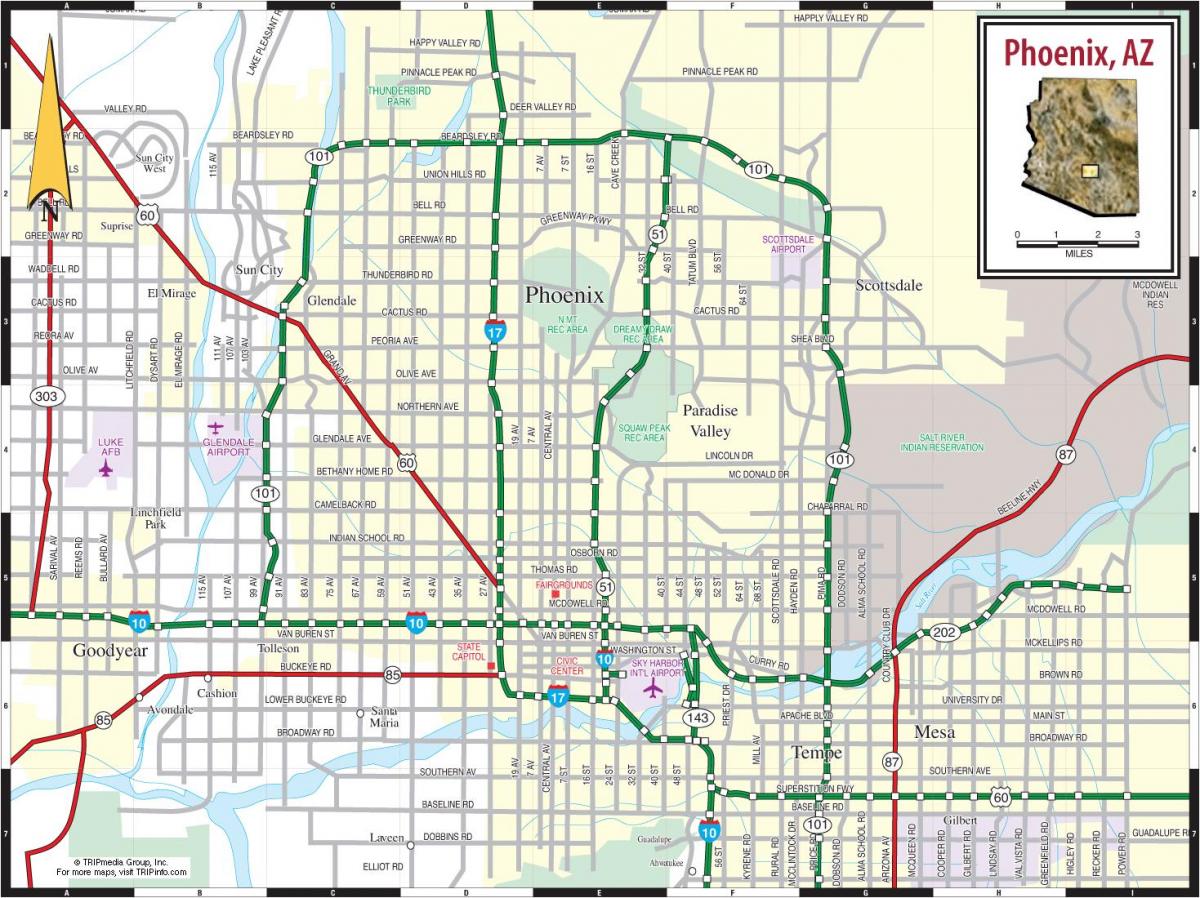 Mapa de estradas de Phoenix